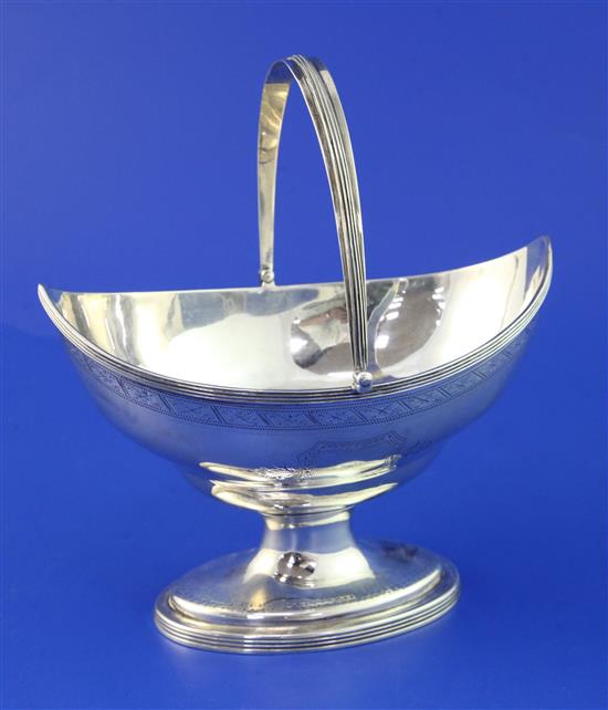 A George III silver Adams style sugar basket by Peter & Ann Bateman, 6.5 oz.